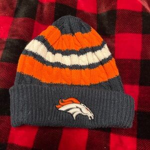 Broncos Striped Knit Beanie 🐴🧡💙